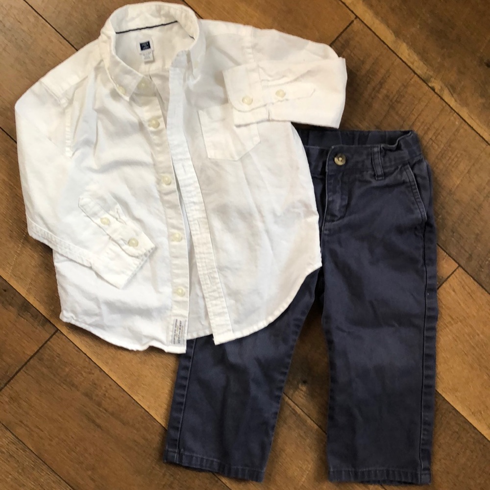 Janie and Jack pants and shirt EUC 18-24